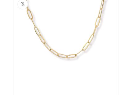 Exquisite 18K Gold Paperclip Chain Necklace